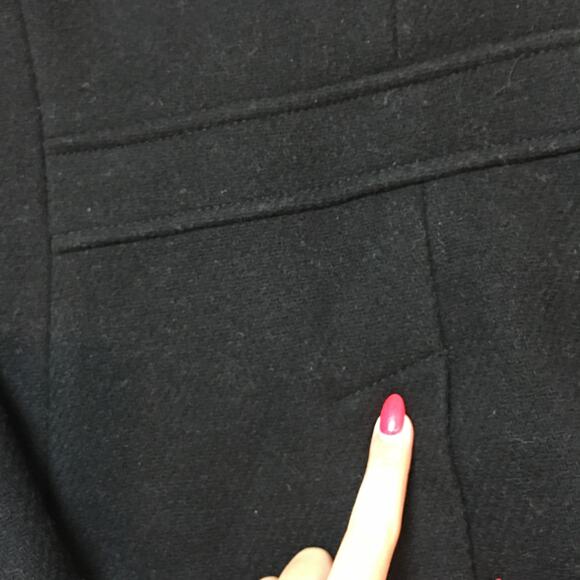 Talbots Petites Fabric made In Italy Black Toggle Peacoat Size 6P Wool Blend - Picture 9 of 10